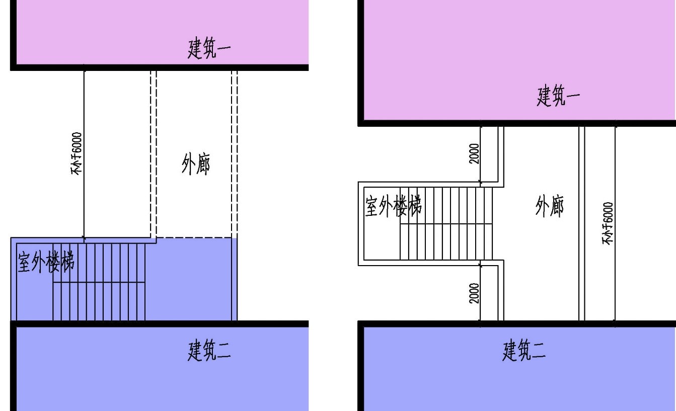 建筑间距 室外楼梯